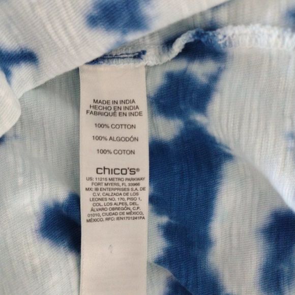 𝅺CHICO'S Weekends tie dye 3/4‎ sleeve top. Sz. 1 (S/8) - Picture 6 of 7
